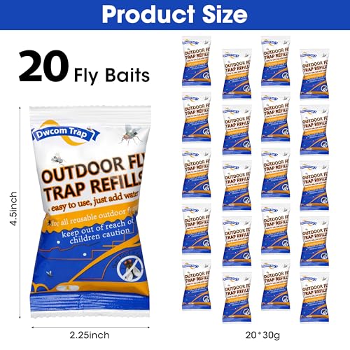20x30g Fly Bait Fly Trap Refill Packets - size: 20 pack