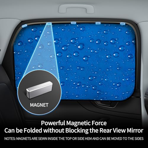 Aokway Magnetic Side Window Sun Shade -100% Block Light Car Window Shades - Car Privacy Curtains Universal Fit for Baby Naps, and Camping with UV Protection (Blue, Rear 2pcs) - color: blue, size: Rear Side 2Pcs