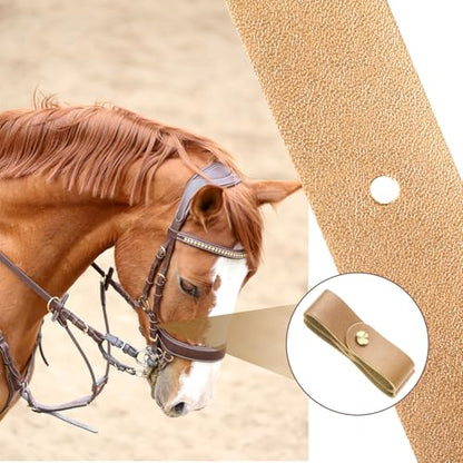 Chunful 6 Pcs Leather Breakaway Halter Replacement Straps for Horses - color: Khaki