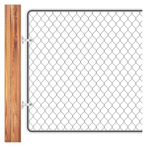 MorningRo 4 Pcs Farm Gate Hinges Kit 5/8" x 8" Chain Link Fence Gate Post Hinge in Zinc Plated with 5/8" x 2" Wood Post Lag Screw with Nuts & Washers Heavy-Duty Rust-Resistant Outdoor Ranch Mount