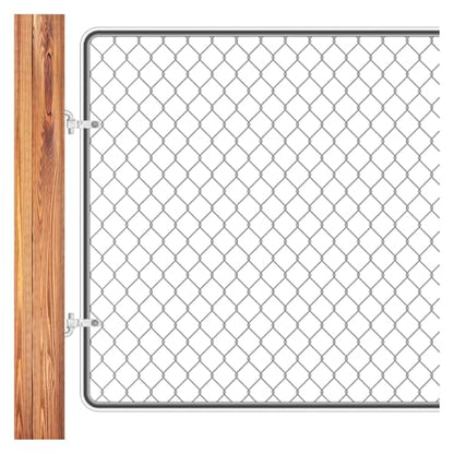 MorningRo 4 Pcs Farm Gate Hinges Kit 5/8" x 8" Chain Link Fence Gate Post Hinge in Zinc Plated with 5/8" x 2" Wood Post Lag Screw with Nuts & Washers Heavy-Duty Rust-Resistant Outdoor Ranch Mount
