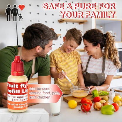 Qualirey 4 Pack Fruit Fly Trap Refill Liquid, 0.68oz/ Bottle (Red)
