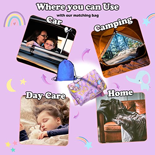 Best Gift Glow in The Dark Moon Throw Blanket with Storage Bag, Soft Throw Blanket for Girls Boys, Gifts for Holiday Birthday, Kids Blanket, Home Travel Use, 50"x60" Purple - color: Moon Purple