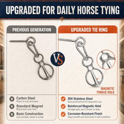 Horse Tie Ring, 304 Stainless Steel Blocker Tie Ring for Horse Supplies - color: Silver