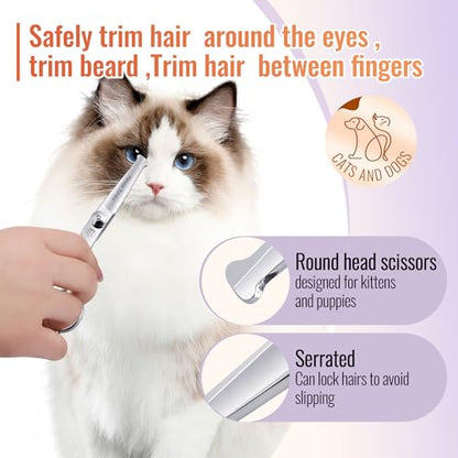 Dog Grooming Scissors: 4.75" Pet Straight Shears Made Of Advanced Stainless Steel Alloy for Trimming Dogs Cats and Other Pets Face and Paws - style: Straight