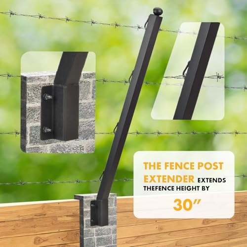6-Pack 31.5" Fence Post Extender Heavy Duty Barbed Wire Extension Arm - color: Set 6, size: 25 Degree