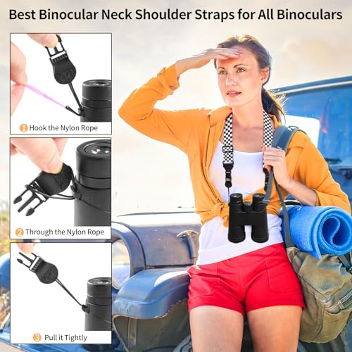 FIEIL Nylon iPad Strap, Adjustable Camera Neck Strap, Comfortable Shoulder Strap for iPad, Cellphone Tablet, Camera, Laptop, Binocular, Luggage Bag (Black and White Checkered Universal Neck Lanyard) - color: Black and White Checkered