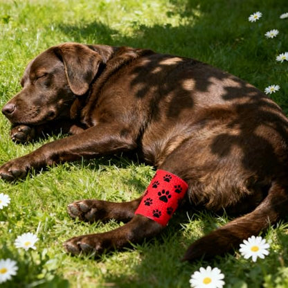 Pet Wrap Bandages, 4 Inch 5 Yard Self Adhesive Bandage Wrap, Pet Non-Woven Tape First Aid Cohesive Gauze, (Emerald Green/Paw, 2 Pcs), Intended for Dog/Cat/Bird/Legs/Paws/Wound - color: Emerald Green, size: 4 inch