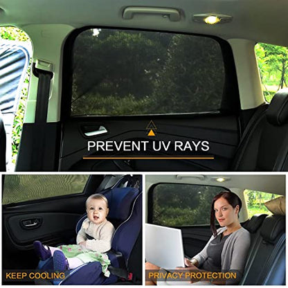 2Pack Large Size Super Elastic 42" to 53" Car Window Shades for SUV, Pickup | Elastic UV Protection Breathable Mesh Covers for SUV, Pickup, Minivan, Side Window Screen for Car Camping Overnight Sleeping - size: Large (42" to 53")