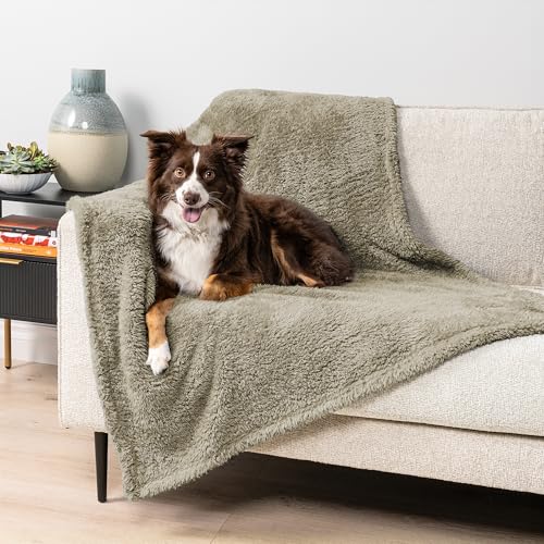 PetAmi Fluffy Sherpa Waterproof Dog Blanket for Large Pet Cat, 40x60 Taupe - color: Taupe, size: Large (40x60)