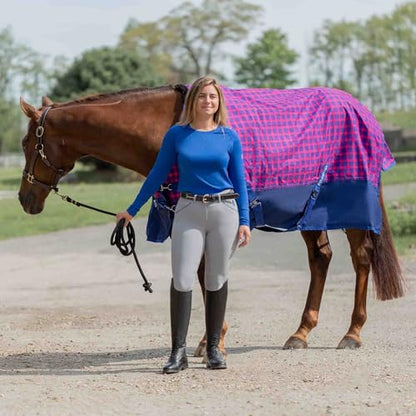 Equinavia Norse Waterproof Turnout Blanket, Lightweight 100g Rain Sheet - color: Galaxy Blue/Pink Flambee, size: 75 in