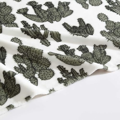 Wrangler - Soft Plush Throw Blanket for Bed & Couch, 50x70 - color: Cactus Garden Green, size: 50" x 70"