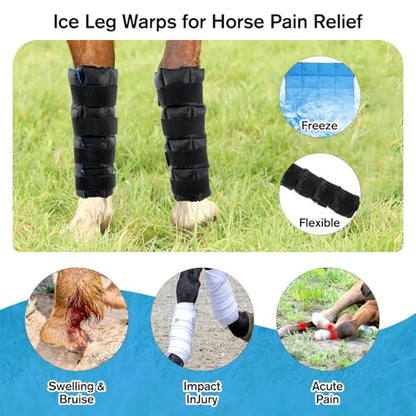 Ice Boots for Horses, Black & Blue, 2 Pack - size: 2Pack
