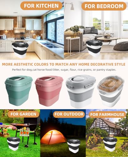 30-35 Lbs Dog Food Storage Container Collapsible Dog Food Container - color: Black