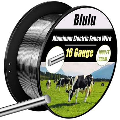 Blulu 16 Gauge Aluminum Electric Fence Wire High Conductivity, 1000 ft - size: 16 Gauge
