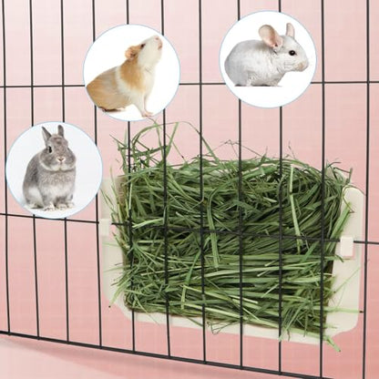 Hypeety Rabbit Hay Feeder Automatic Hay Rack for Guinea Pigs, White - color: White, size: 1pc