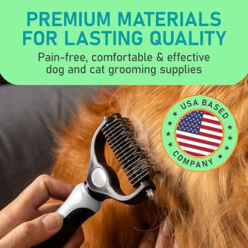 Maxpower Planet Pet Grooming Brush - Double-Sided Undercoat Rake for Dogs and Cats, Extra Wide, Reduces Shedding by 95%, White - color: White, size: Large