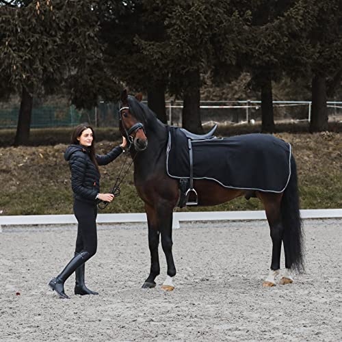 HORZE Kiel Riding Blanket with Fleece - Black - 78 in - color: Black, size: 78 in