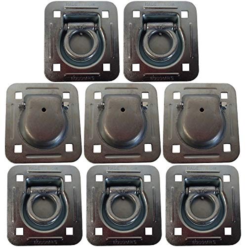 RDR5 8 Pack Truck Trailer D-Ring 6000 lb Recessed Anchor Tie Down