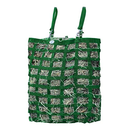 Three Sided Premium Slow Feeder Hay Bag with Super Tough Bottom and 6 Month Warranty (Hunter Green)
