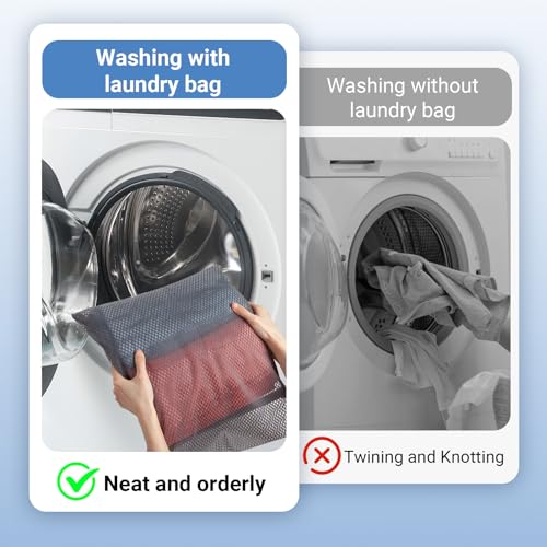 6Pcs Durable Honeycomb Mesh Laundry Bags for Delicates 12 x 16 Inches, Gray - color: 6pcs（12 x 16 Inches）