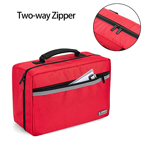 Trunab First Aid Trauma Bag with 2 Inner Flaps, Medical Supplies Pouch,Red - color: Red