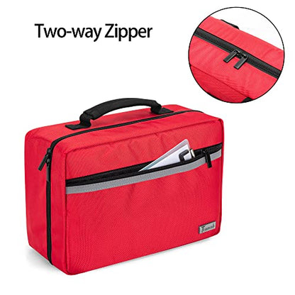 Trunab First Aid Trauma Bag with 2 Inner Flaps, Medical Supplies Pouch,Red - color: Red
