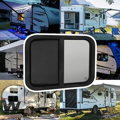 30"W x 20"H RV Windows for Cargo Trailer Camper,Tinted Horizontal Sliding - size: 30"W x 20"H