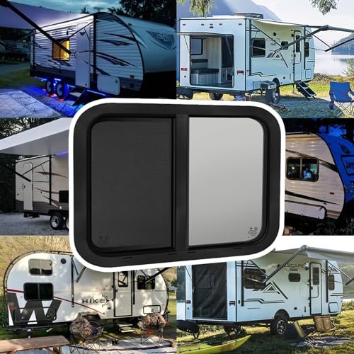 30"W x 20"H RV Windows for Cargo Trailer Camper,Tinted Horizontal Sliding - size: 30"W x 20"H