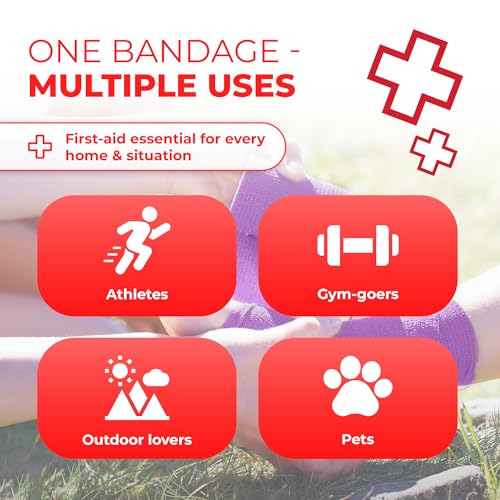 Ever Ready First Aid Self Adherent Cohesive Bandages 3" x 5 Yards - 12 Count, Rainbow Colors - size: 12 Count (Pack of 1)