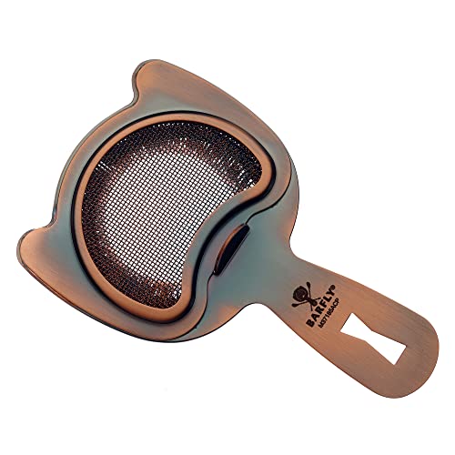 Barfly Fine Mesh Spring Strainer, Antique Copper - color: Antique Copper