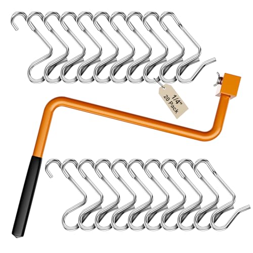 Fence Wire Tightener, 20PCS 6mm Barb Wire Fencing with Tighteners Handle, 1/4" Fence Wire Tensioning Tool for Fast Tightening Wire Fence - color: 20PCS 6mm