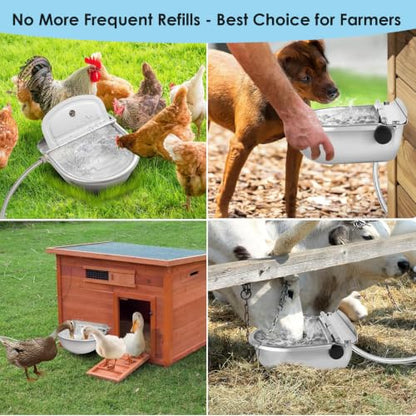 Automatic Chicken Waterer, Stainless Steel Poultry Water Dispenser