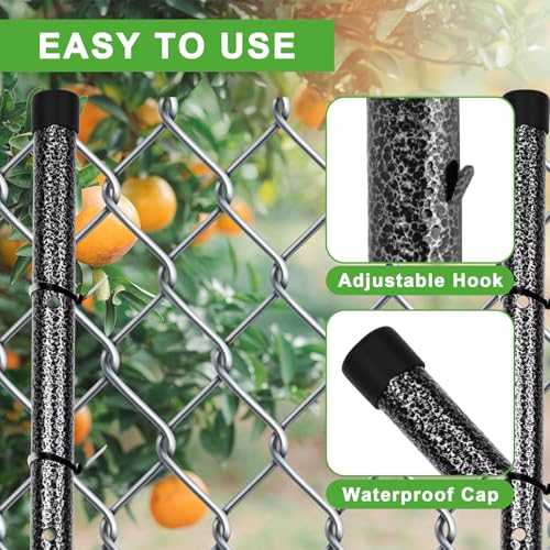 4.1FT Metal T Posts for Fencing, 8 Pack No Dig Fence Stakes with Threaded Connection and 100 Zip Ties, Steel Garden Fence Posts for Yard, Poultry Netting, Orchard - size: 4 Feet