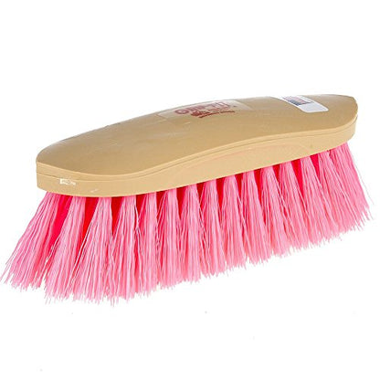 Decker Manufacturing Grip Fit Grooming Horse Brush Hot Pink Synthetic Bristles