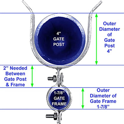 1-7/8" x 4" Chain Link Fence Gate Fork Latch - Fence Gate Latch - Galvanized Fence Gate Latch with Hole for Padlock - size: 1-7/8" x 4"