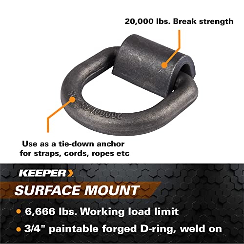 Keeper - 3/4" Weld-On Surface Mount D-Ring Anchor - size: 3/4"
