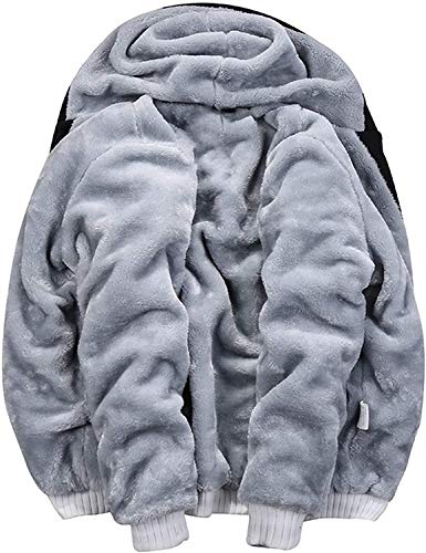 MACHLAB Men's Pullover Winter Workout Fleece Hoodie Jackets Full Zip Wool Warm Thick Coats - color: W11black, size: Medium