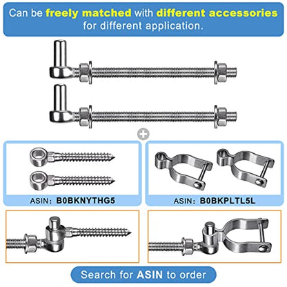 Insaga J Bolt Gate Hinge, 304 Stainless Steel Farm Gate Hinges, M12 x 10'' Gate Hinge Bolt 5/8'' for Chain Link Fence/Farm/Wooden Fence/Driveway, Supports up to 500lbs, 4pcs - color: M12-10''-4PCS