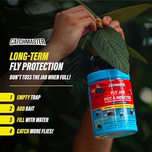 Catchmaster Reusable Outdoor Fly Trap, 1 Hanging Blue Jar with Bait