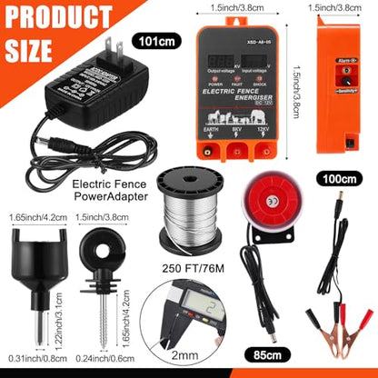 MorningRo 2J Electric Fence Charger with Digital Display & Alarm