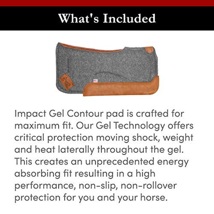 Impact Gel Contour Felt Saddle Pad - color: Gray, size: 30 inches (with 3/4 inch pad)