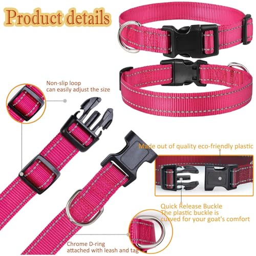 5 Pack Goat Collars Reflective Goat Collars with Grazing Copper Bells and Adjustable Nylon Collar with Anti-Lost Loud Bronze Bell for Farm Animal Goat Sheep Horse Cow(Size:L Neck:16-24") - size: L-Large (Neck 16-24")