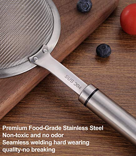 5.5inch 304 Stainless Steel Fine Mesh Strainer for Kitchen, Colander-Skimmer with Handle, Metal Sieves Sifters - size: 5.5inch