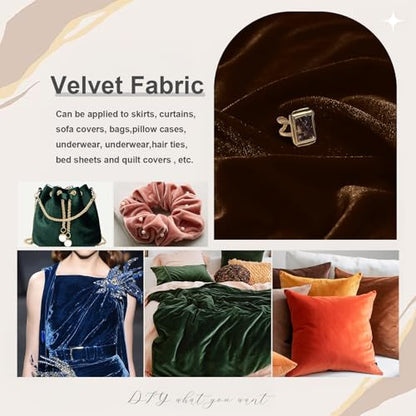 KKJIAF 5 Yard Chocolate Brown Stretch Velvet Fabric 60" Wide for DIY Crafts - color: Chocolate Brown, size: 5 Yard