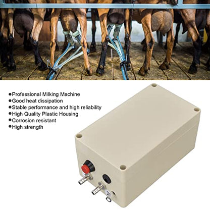 Diydeg Milking Vacuum Pump, 48W 12V Portable Large Suction Pulsation Electric Milking Machine Accessory, Automatic Livestock Goat Milker Plastic Stable Milking Equipment for Sheep Cow