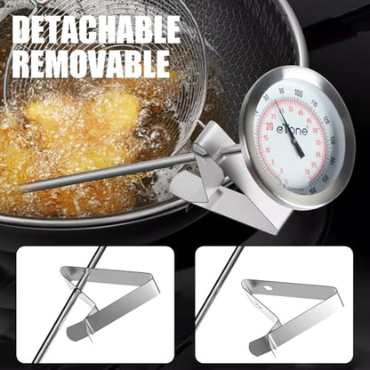 Darkroom Dial Thermometer Stainless Steel with Wall Clip Battery-Free Film Processing Equipment (Metal)