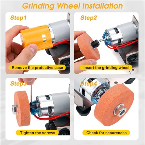 Mini Belt Sander for Knife Making, 3 IN 1 Electric Power Bench Belt Sanders | 7 Adjustable Speed Knife Sharpener Knife Polishing Kit for DIY Metal Woodworking Knife Making (Multi-functional) - style: Multi-functional Belt Sander