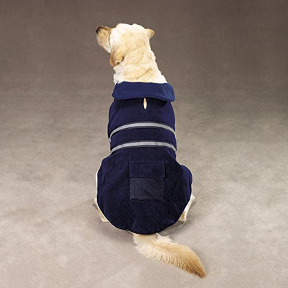 Casual Canine Fleece-Lined Reflective Dog Jacket for Safety, Blue - Medium - color: Navy, size: Medium