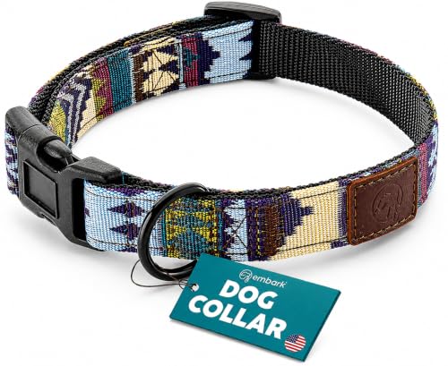Embark Dog Collar - Adjustable Heavy Duty Outdoor Pet Training Collar - color: Azure, size: Small